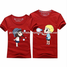 summer new cartoon font couple cotton t shirt